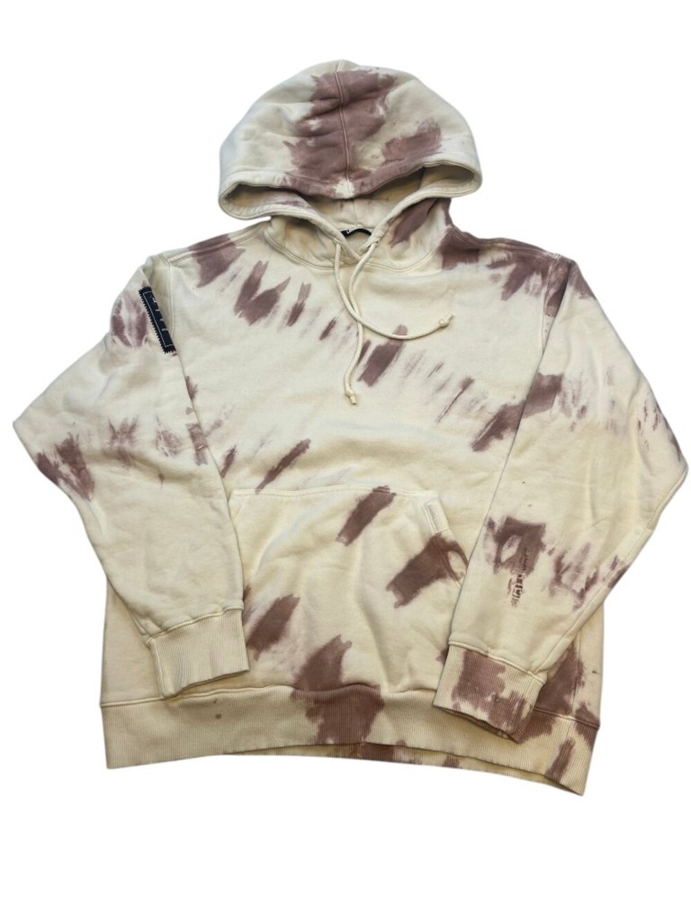 Legends Cream and Brown Tie Dye Hoode N138-2